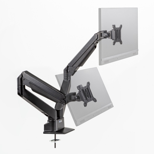 モニターアーム（2画面・デュアル・クランプ式・水平・垂直・多関節・液晶・グロメット式・ガスシリンダー・クランプ・グロメット・VESA・ブラック） CR-LA1302BKN2 サンワサプライ