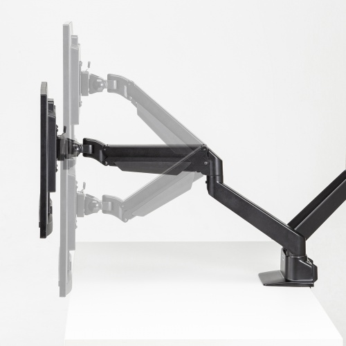 モニターアーム（2画面・デュアル・クランプ式・水平・垂直・多関節・液晶・グロメット式・ガスシリンダー・クランプ・グロメット・VESA・ブラック） CR-LA1302BKN2 サンワサプライ