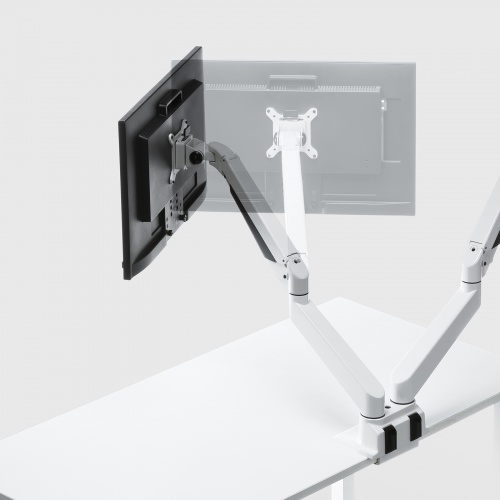 サンワサプライ モニターアーム 上下2面　新品未使用 CR-LA1303WN CR-LA1303WN【水平垂直多関節液晶モニターアーム(上下2面