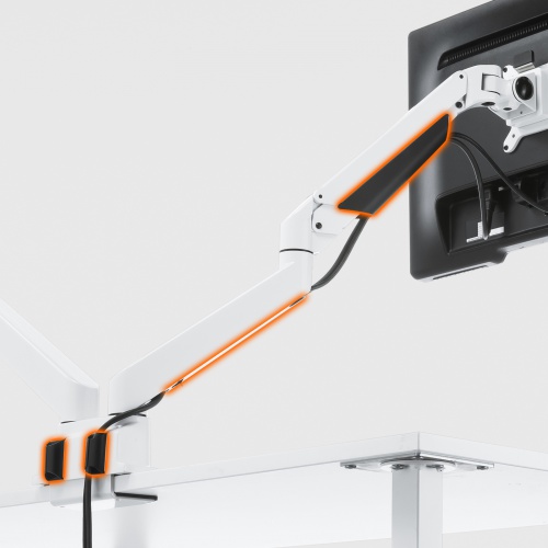 モニターアーム（2画面・デュアル・クランプ式・グロメット式・ガス式・上下・左右・回転・前後・ホワイト）CR-LA1302WN2 サンワサプライ