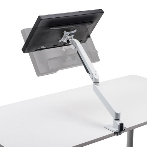 モニターアーム（1画面・クランプ・高耐荷重・上下・左右・回転・前後・高さ調節・VESA・ホワイト）CR-LA1304W サンワサプライ