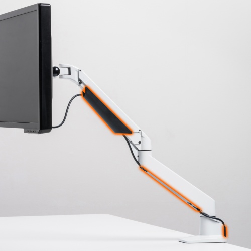 モニターアーム（1画面・クランプ・高耐荷重・上下・左右・回転・前後・高さ調節・VESA・ホワイト）CR-LA1304W サンワサプライ