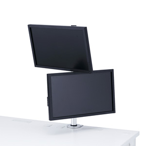 モニターアーム(水平・多関節・2関節・高さ700mm・上下2面・クランプ式) CR-LA1405N サンワサプライ