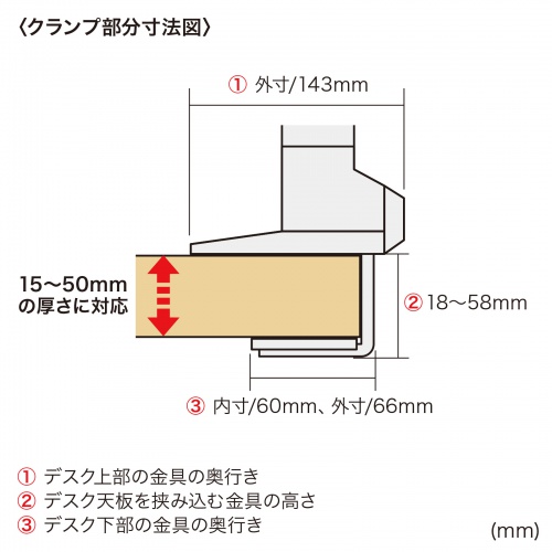 モニターアーム（1画面・ポール・クランプ・チルト・左右・回転・高さ調節・前後・VESA）CR-LA1501BK サンワサプライ