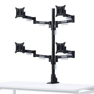 モニターアーム（4画面・マルチ・ポール・クランプ・チルト・左右・回転・前後・高さ調節・VESA）CR-LA1505BK サンワサプライ