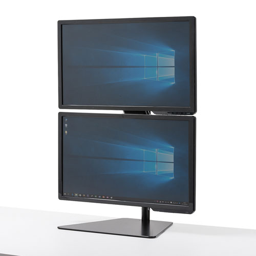 モニターアーム（デュアル・スタンド・置き型・自立・ポール・支柱・上下・チルト・左右・回転・高さ調節・VESA）CR-LA1506BK サンワサプライ