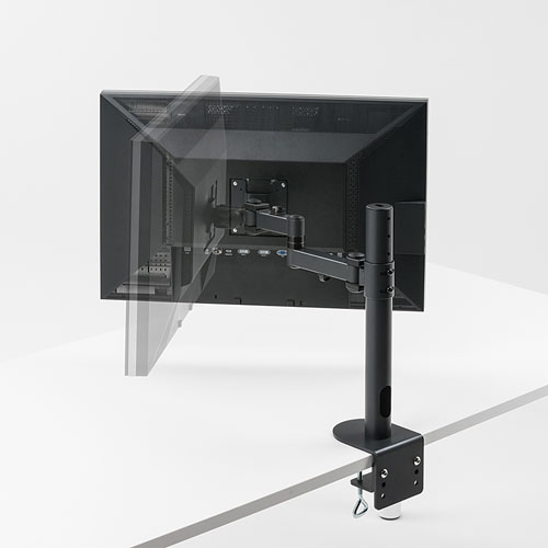 モニターアーム（1画面・クランプ・高耐荷重・ポール・チルト・左右・回転・前後・高さ調節・VESA・高さ45cm）CR-LA1701BK サンワサプライ