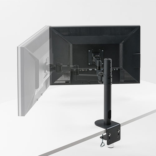 モニターアーム（1画面・クランプ・高耐荷重・ポール・チルト・左右・回転・前後・高さ調節・VESA・高さ45cm）CR-LA1701BK サンワサプライ