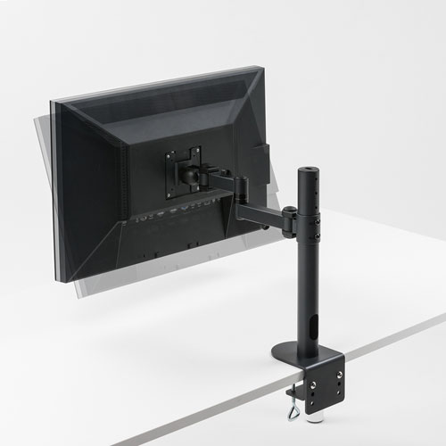 モニターアーム（1画面・クランプ・高耐荷重・ポール・チルト・左右・回転・前後・高さ調節・VESA・高さ45cm）CR-LA1701BK サンワサプライ