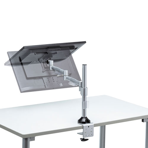 モニターアーム（1画面・ポール・クランプ・ネジ固定・チルト・左右・回転・高さ調節・前後・VESA・高さ42cm）CR-LA1801 サンワサプライ