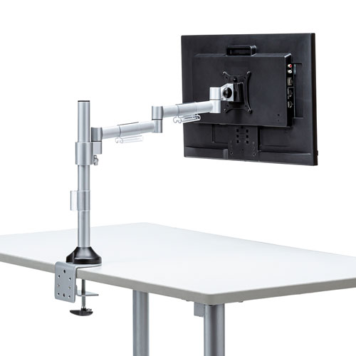 モニターアーム（1画面・ポール・クランプ・ネジ固定・チルト・左右・回転・高さ調節・前後・VESA・高さ42cm）CR-LA1801 サンワサプライ