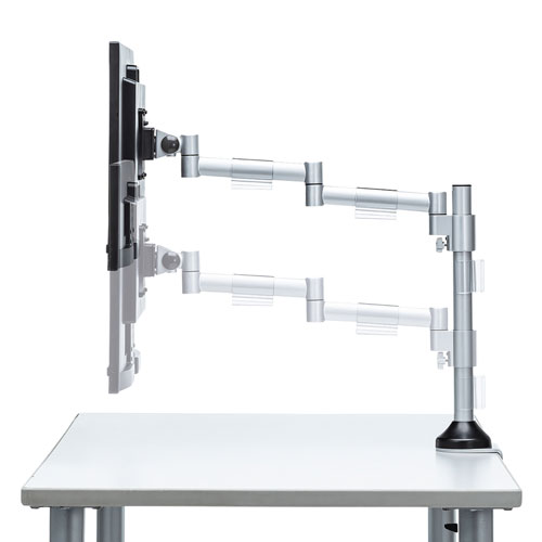 モニターアーム（1画面・ポール・クランプ・ネジ固定・チルト・左右・回転・高さ調節・前後・VESA・高さ42cm）CR-LA1801 サンワサプライ