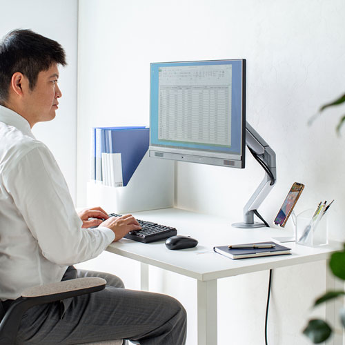 モニターアーム（クランプ式・水平・垂直・多関節・液晶・グロメット式） CR-LA1901 サンワサプライ