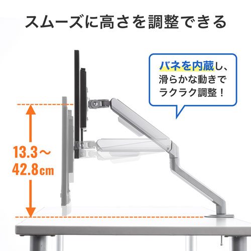 モニターアーム（クランプ式・水平・垂直・多関節・液晶・グロメット式） CR-LA1901 サンワサプライ