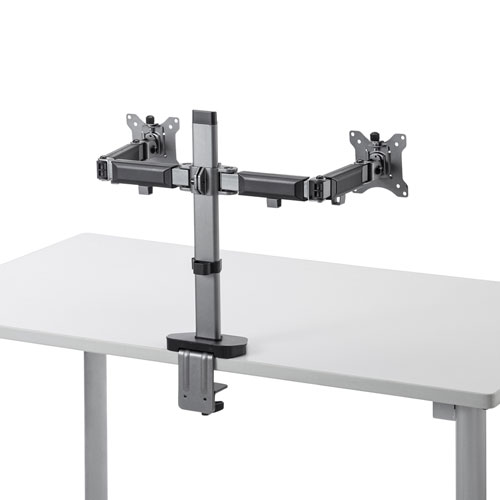 モニターアーム（2画面・デュアル・水平・多関節・液晶・クランプ式・グロメット式） CR-LA2002 サンワサプライ