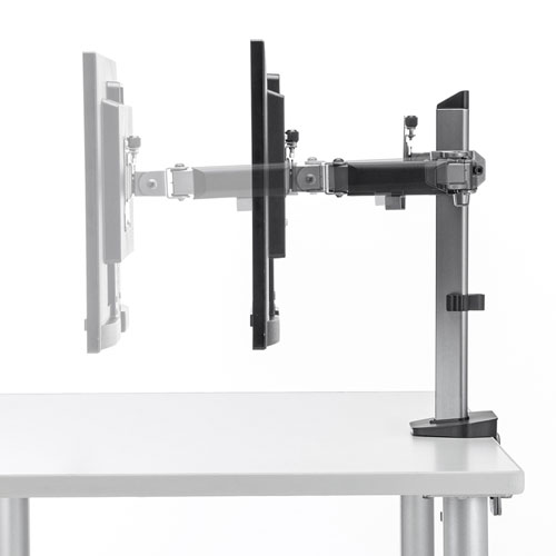 モニターアーム（2画面・デュアル・水平・多関節・液晶・クランプ式・グロメット式） CR-LA2002 サンワサプライ