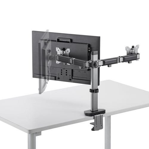 モニターアーム（2画面・デュアル・水平・多関節・液晶・クランプ式・グロメット式） CR-LA2002 サンワサプライ