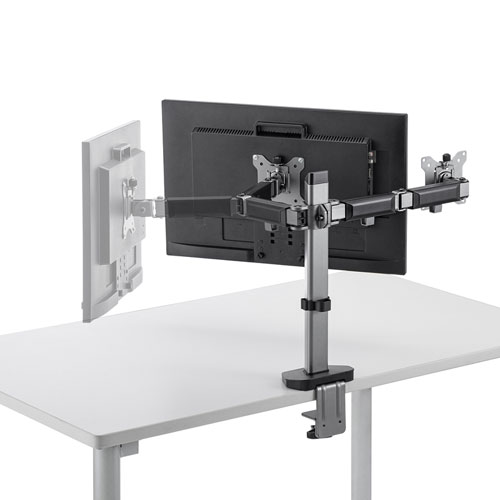 モニターアーム（2画面・デュアル・水平・多関節・液晶・クランプ式・グロメット式） CR-LA2002 サンワサプライ