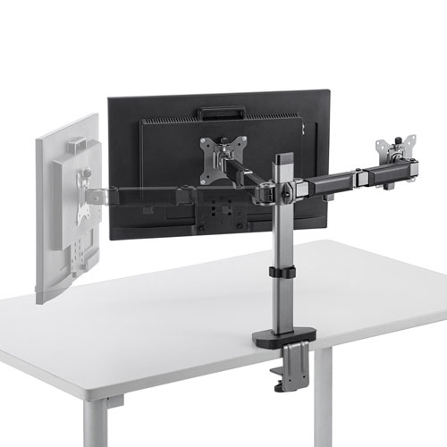 モニターアーム（2画面・デュアル・水平・多関節・液晶・クランプ式・グロメット式） CR-LA2002 サンワサプライ