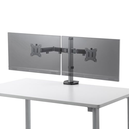 モニターアーム（2画面・デュアル・水平・多関節・液晶・クランプ式・グロメット式） CR-LA2002 サンワサプライ