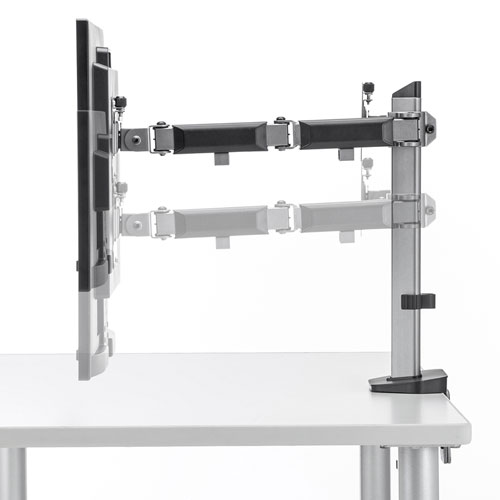 モニターアーム（2画面・デュアル・水平・多関節・液晶・クランプ式・グロメット式） CR-LA2002 サンワサプライ