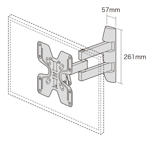 壁掛け金具（テレビ・モニター・角度調整・VESA・アーム・前後