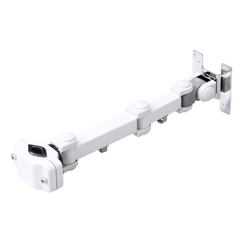 モニターアーム（シングル・ポール取り付け・VESA・上下・左右・回転・チルト・長い・白）CR-LA352 サンワサプライ