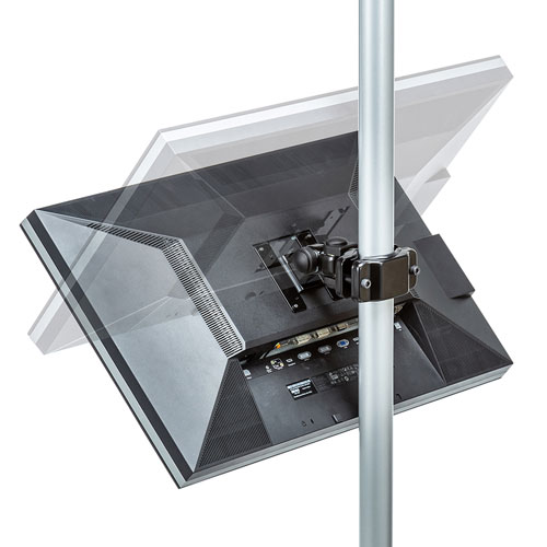 モニターアーム(支柱取付け・高耐荷重・20kgまで・支柱径40～60mm・短タイプ) CR-LA359 サンワサプライ