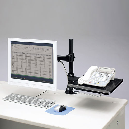 モニターアーム(デュアルシステムアーム・ノートPC台) CR-LA602 サンワサプライ