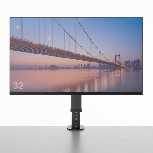 モニターアーム（クランプ・ディスプレイアーム・1画面・最大32インチ・高さ調整対応・耐荷重8kg・ケーブルホルダー付・机固定・ボルト固定対応）