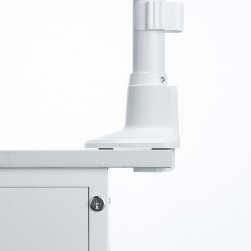 モニターアーム（ディスプレイアーム・薄型クランプ・耐荷重9kg・ショートアーム・32インチまで対応・ホワイト）