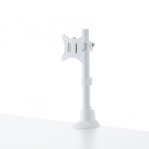 モニターアーム（ディスプレイアーム・薄型クランプ・耐荷重9kg・ショートアーム・32インチまで対応・ホワイト）