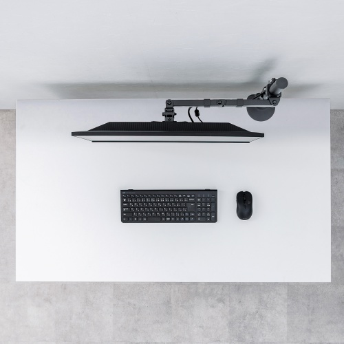 モニターアーム（ディスプレイアーム・薄型クランプ・耐荷重9kg・3関節アーム・32インチまで対応・ブラック）