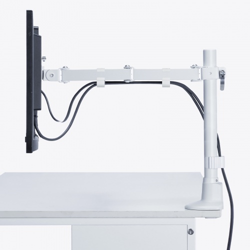 モニターアーム（ディスプレイアーム・薄型クランプ・耐荷重9kg・3関節アーム・32インチまで対応・ホワイト）