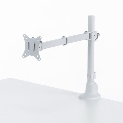 モニターアーム（ディスプレイアーム・薄型クランプ・耐荷重9kg・3関節アーム・32インチまで対応・ホワイト）