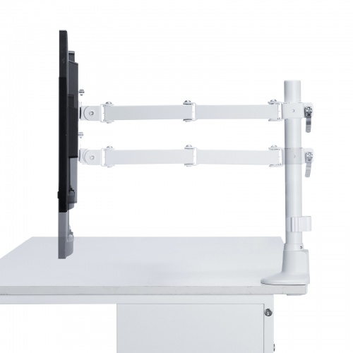 モニターアーム（ディスプレイアーム・薄型クランプ・耐荷重9kg・3関節アーム・32インチまで対応・ホワイト）