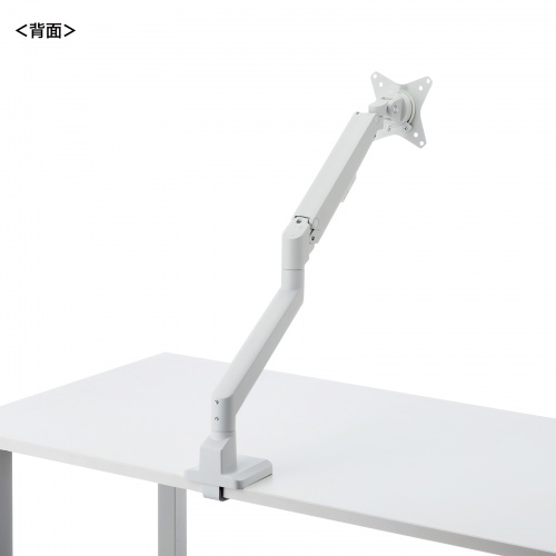 モニターアーム（上下・左右・高さ・回転・シングル・ガススプリング・32インチ対応・耐荷重9kg・クランプ・グロメット・ディスプレイアーム・ホワイト） CR-LAC1403W サンワサプライ