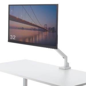 モニターアーム（上下・左右・高さ・回転・シングル・ガススプリング・32インチ対応・耐荷重9kg・クランプ・グロメット・ディスプレイアーム・ホワイト） CR-LAC1403W サンワサプライ