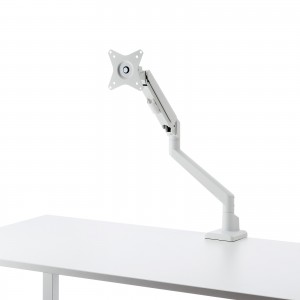 モニターアーム（上下・左右・高さ・回転・シングル・ガススプリング・32インチ対応・耐荷重9kg・クランプ・グロメット・ディスプレイアーム・ホワイト） CR-LAC1403W サンワサプライ