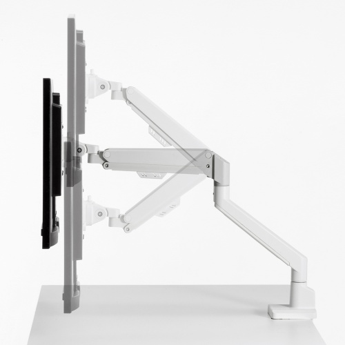 モニターアーム（上下・左右・高さ・回転・シングル・ガススプリング・32インチ対応・耐荷重9kg・クランプ・グロメット・ディスプレイアーム・ホワイト） CR-LAC1403W サンワサプライ