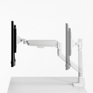 モニターアーム（上下・左右・高さ・回転・シングル・ガススプリング・32インチ対応・耐荷重9kg・クランプ・グロメット・ディスプレイアーム・ホワイト） CR-LAC1403W サンワサプライ