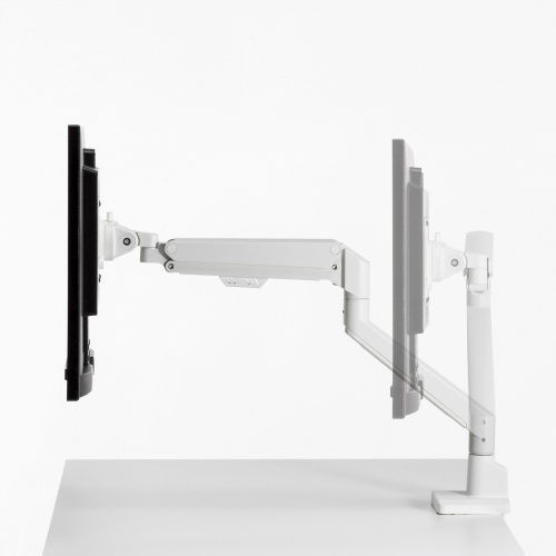 モニターアーム（上下・左右・高さ・回転・シングル・ガススプリング・32インチ対応・耐荷重9kg・クランプ・グロメット・ディスプレイアーム・ホワイト） CR-LAC1403W サンワサプライ
