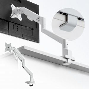 モニターアーム（上下・左右・高さ・回転・シングル・ガススプリング・32インチ対応・耐荷重9kg・クランプ・グロメット・ディスプレイアーム・ホワイト） CR-LAC1403W サンワサプライ