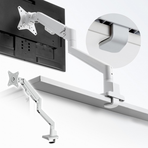 モニターアーム（上下・左右・高さ・回転・シングル・ガススプリング・32インチ対応・耐荷重9kg・クランプ・グロメット・ディスプレイアーム・ホワイト） CR-LAC1403W サンワサプライ
