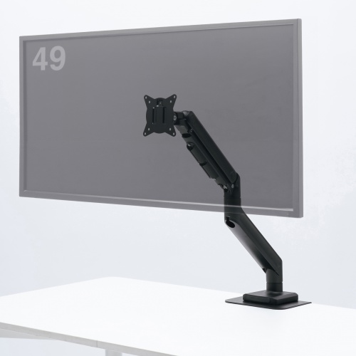 モニターアーム（32インチ対応・高耐荷重・最大49インチ対応・8～20kg対応・クランプ/グロメット固定対応・ブラック）