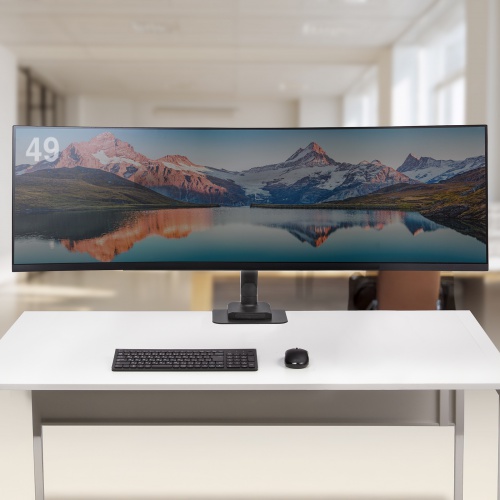 モニターアーム（32インチ対応・高耐荷重・最大49インチ対応・8～20kg対応・クランプ/グロメット固定対応・ブラック）