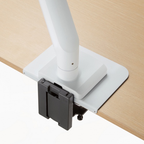 モニターアーム（32インチ対応・高耐荷重・最大49インチ対応・8～20kg対応・クランプ/グロメット固定対応・ホワイト）