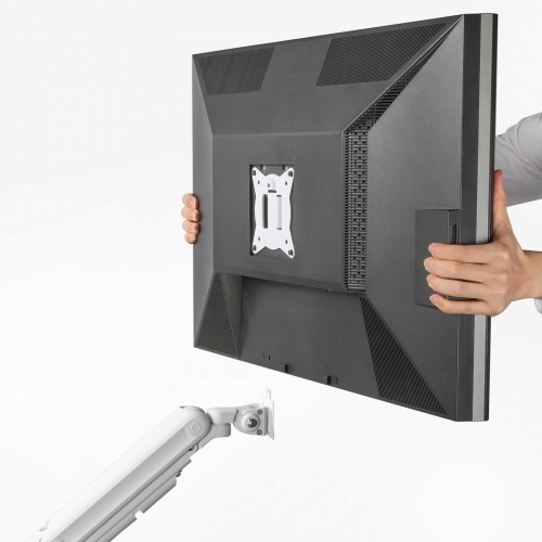 モニターアーム（32インチ対応・高耐荷重・最大49インチ対応・8～20kg対応・クランプ/グロメット固定対応・ホワイト）