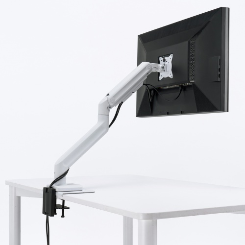 モニターアーム（32インチ対応・高耐荷重・最大49インチ対応・8～20kg対応・クランプ/グロメット固定対応・ホワイト）