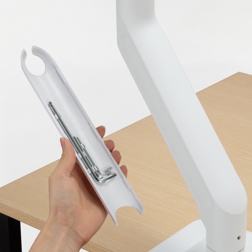 モニターアーム（32インチ対応・高耐荷重・最大49インチ対応・8～20kg対応・クランプ/グロメット固定対応・ホワイト）